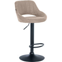 BARHOCKER Stoff Taupe - Taupe/Schwarz, Textil/Metall (46.5/85/48cm) - CLP