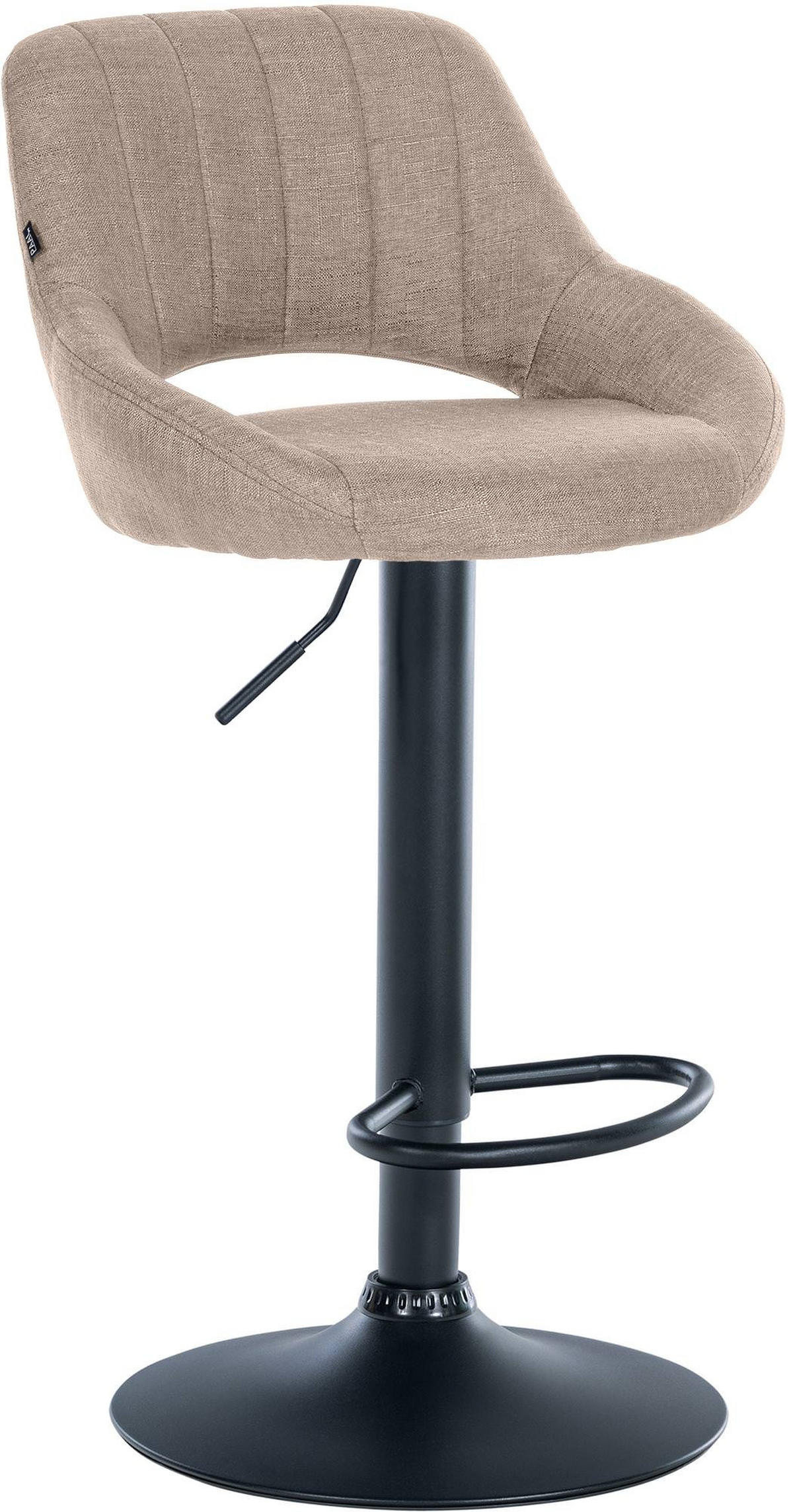 BARHOCKER Stoff Taupe - Taupe/Schwarz, Textil/Metall (46.5/85/48cm) - CLP