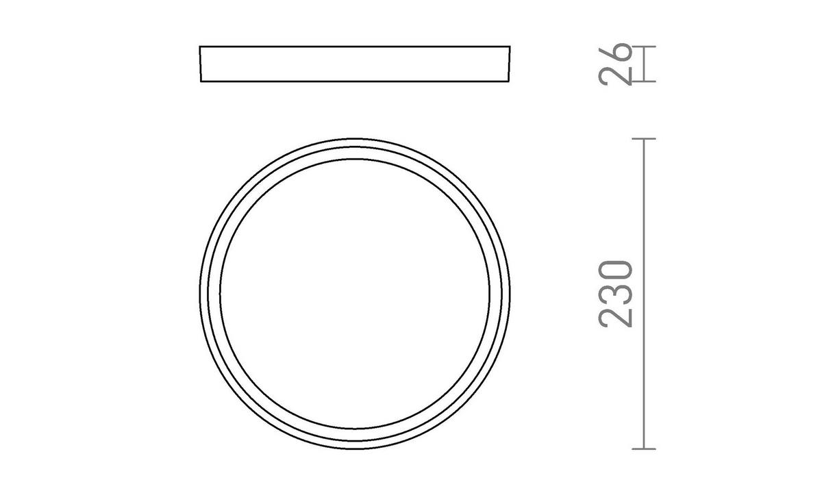 AUFBAULEUCHTE LANA 23 Dekor Buche/Kunststoff 18 W - Buchefarben, Holz (23/23/2.5cm)