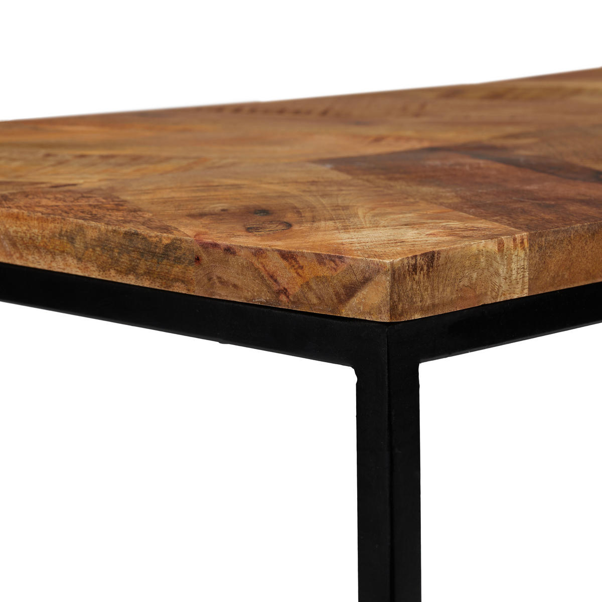 2XCOUCHTISCH - Hellbraun, Holz/Metall (43.5/77/50cm) - Relaxdays