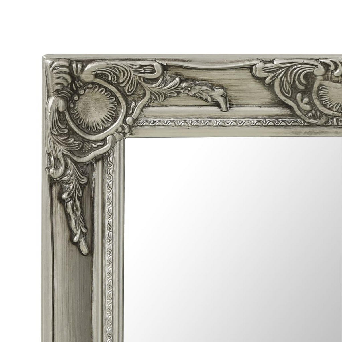 WANDSPIEGEL im Barock-Stil 50x60 cm Silbern - Silberfarben, Holz (50/60/60cm) - furnicato