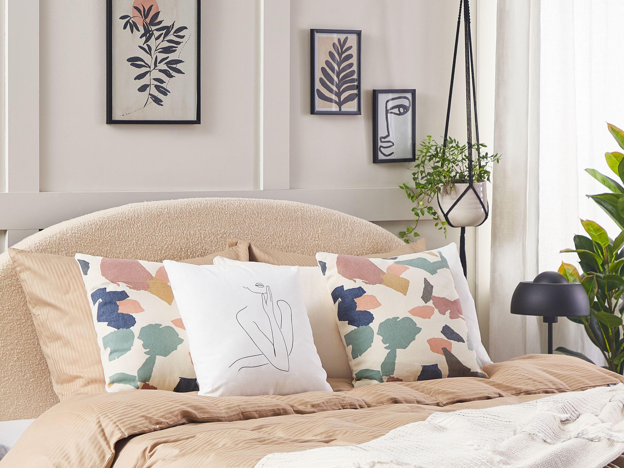 DEKOKISSEN 2er-Set Bunt 45/45 cm Fothergilla - Multicolor, Textil (45/45cm) - Beliani