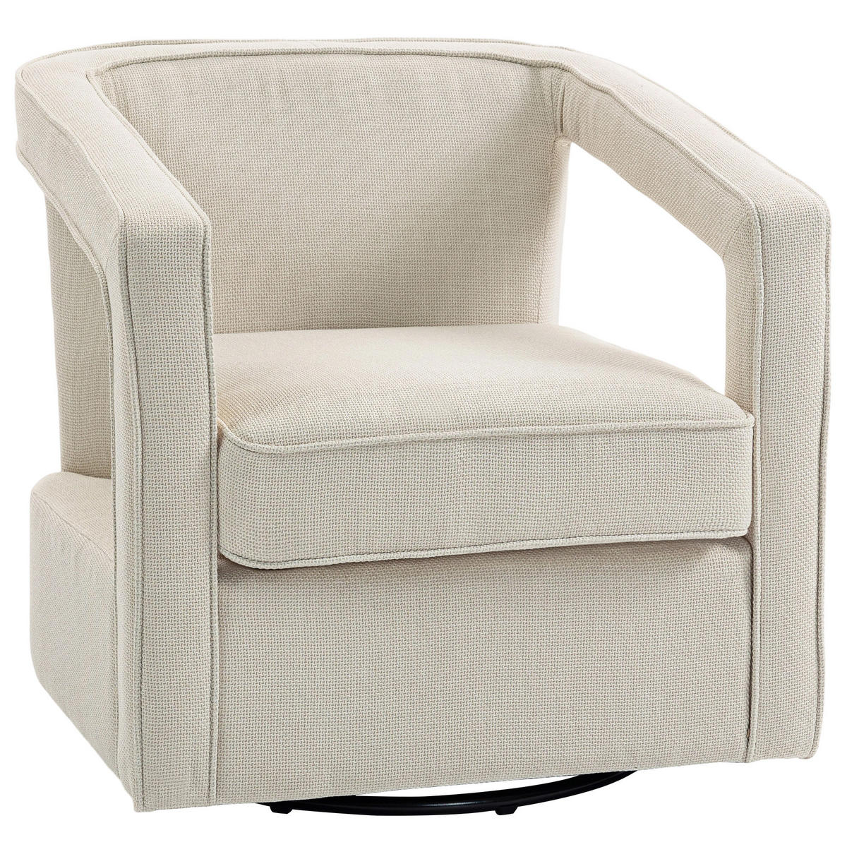 SESSEL DE-06569 360° drehbar, Loungesessel, einteilige Rücken- und Armlehnen Beige - Beige, Textil/Metall (75/72/77cm) - ComfortXL