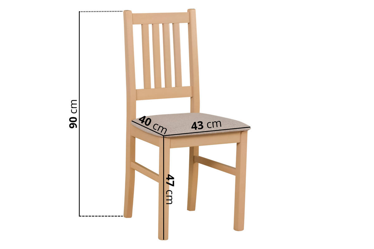 STUHL Bos 1 (2er Set) - Weiß/Cappuccino, Holz (43/94/40cm) - Leaf Design