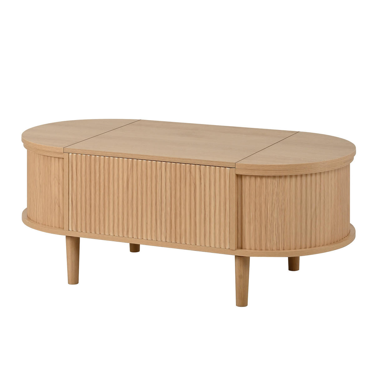 COUCHTISCH 100/48/53,5 cm eiche aus MDF mit höhenverstellbarer Tischplatte - Eichefarben, Holzwerkstoff (100/48/53.5cm) - OKWISH