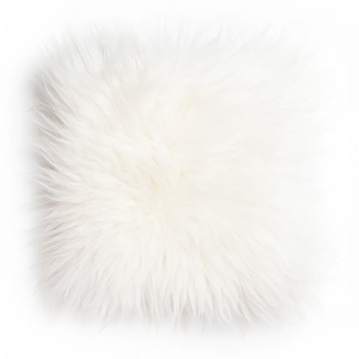 SITZKISSEN Stuhlauflage aus echtem Schaffell, Natur, Leinenstoff, 40 cm - Weiß, Fell (40/40cm) - Provellus