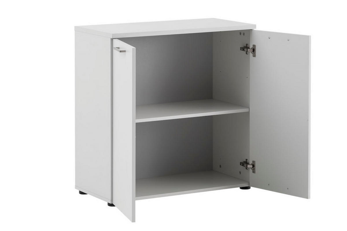 AKTENSCHRANK Hippo Small 84x80x41 cm 2 Fächern & 2 Flügeltüren Leichtgrau - Grau, Holz (80/84/41cm) - PROREGAL