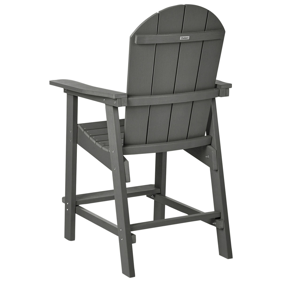 GARTEN-BARSTUHL Grau Adirondack - Grau, Kunststoff (58/124/71cm) - Beliani