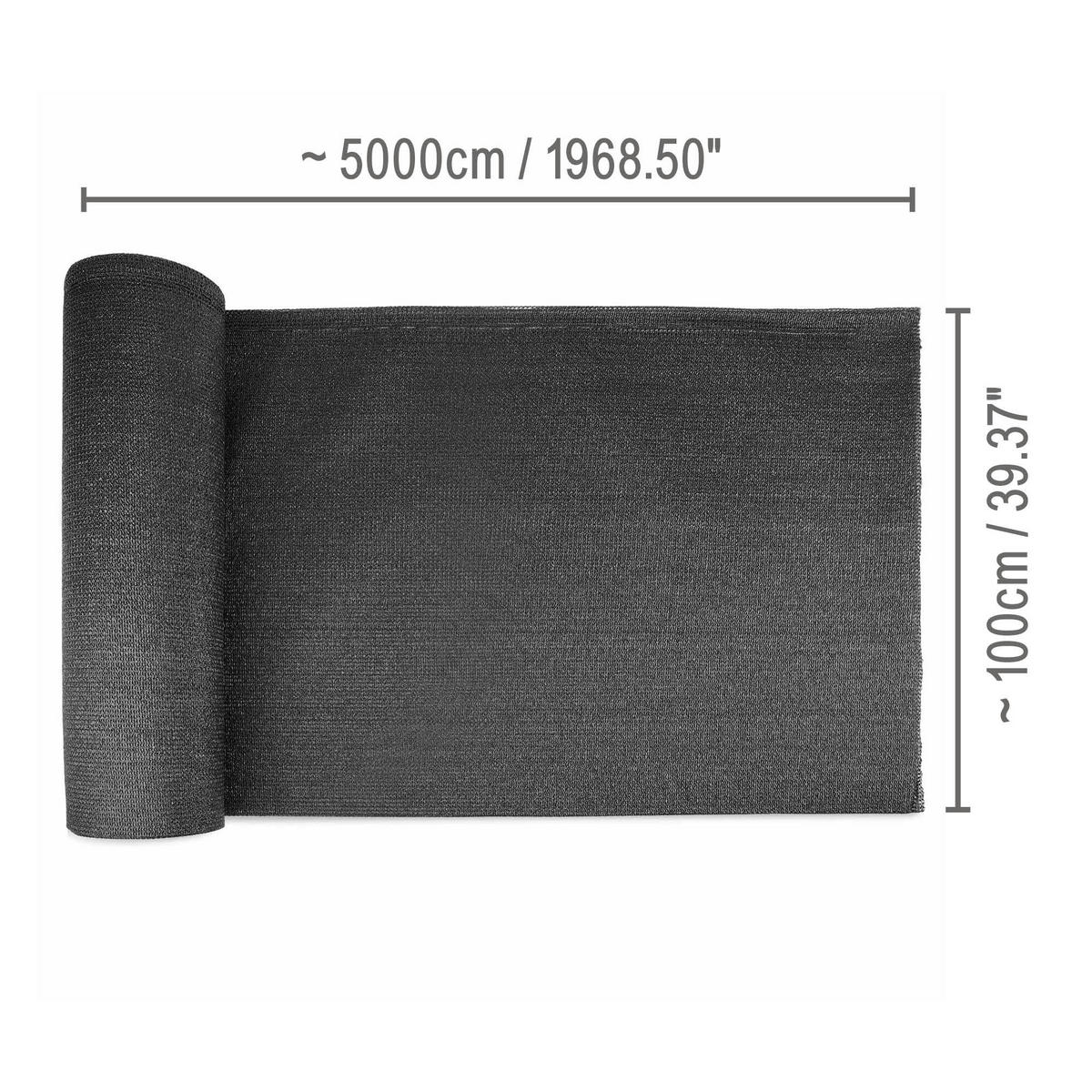 SICHTSCHUTZZAUN SolVision SG80 100/5000 cm Anthrazit - Anthrazit, Kunststoff (5000/100cm) - Sol Royal