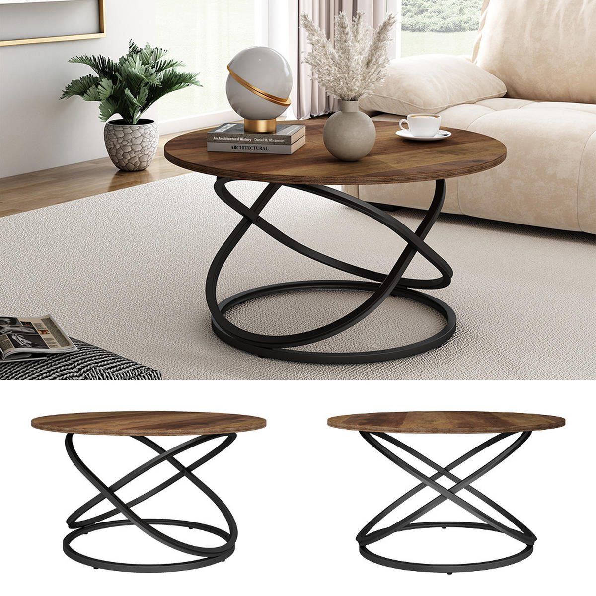 COUCHTISCH Calgary Holz 79.5 x 62 cm mit große Arbeitsfläche - Sonoma Eiche, Holzwerkstoff (62/79.5/46cm) - Vicco