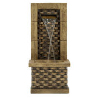 GARTENBRUNNEN Antik 230V Wasserfall Standbrunnen Quadratisch - Braun, Naturmaterialien (37/31.5/89cm) - FLIEKS
