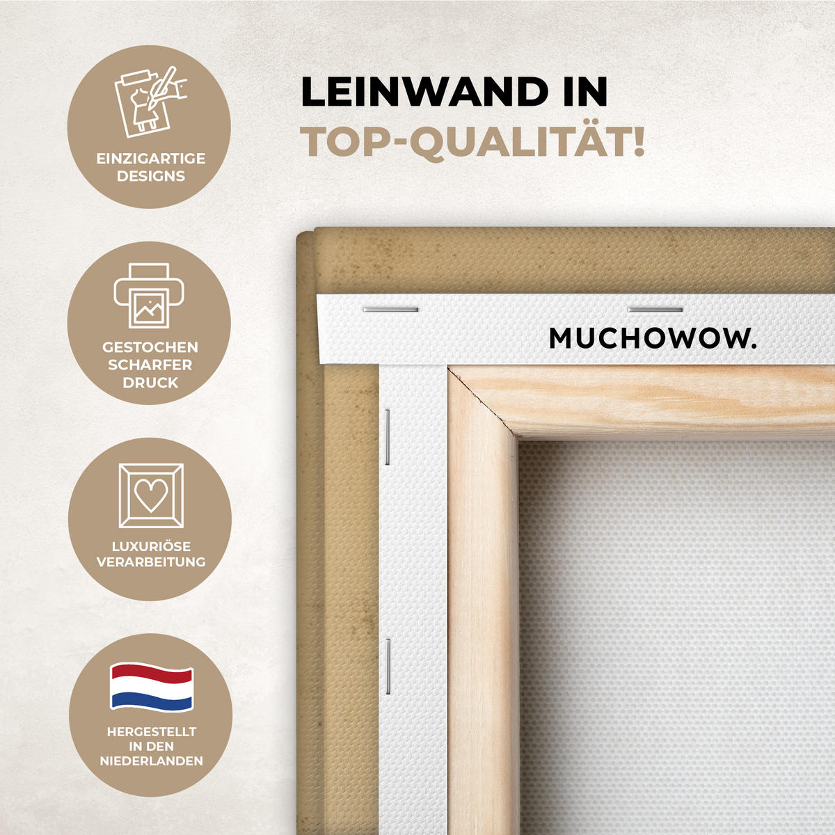 LEINWANDBILD Goldene Berge bei Mondschein Wanddeko Schlafzimmer 60x90 cm - Goldfarben, Textil (60/90cm) - MuchoWow