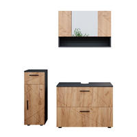 BADMÖBEL-SET Irma Goldkraft Eiche/Anthrazit 3 Teile - Anthrazit/Eiche Wotan, Holzwerkstoff (80/58.6/41cm) - Vicco