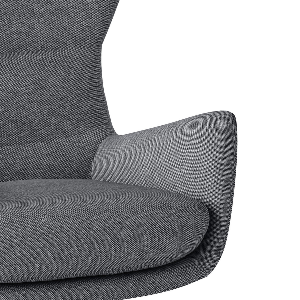 SESSEL mit Kreuzfuß - Chromfarben/Grau, Textil/Metall (84/99/96cm) - home24