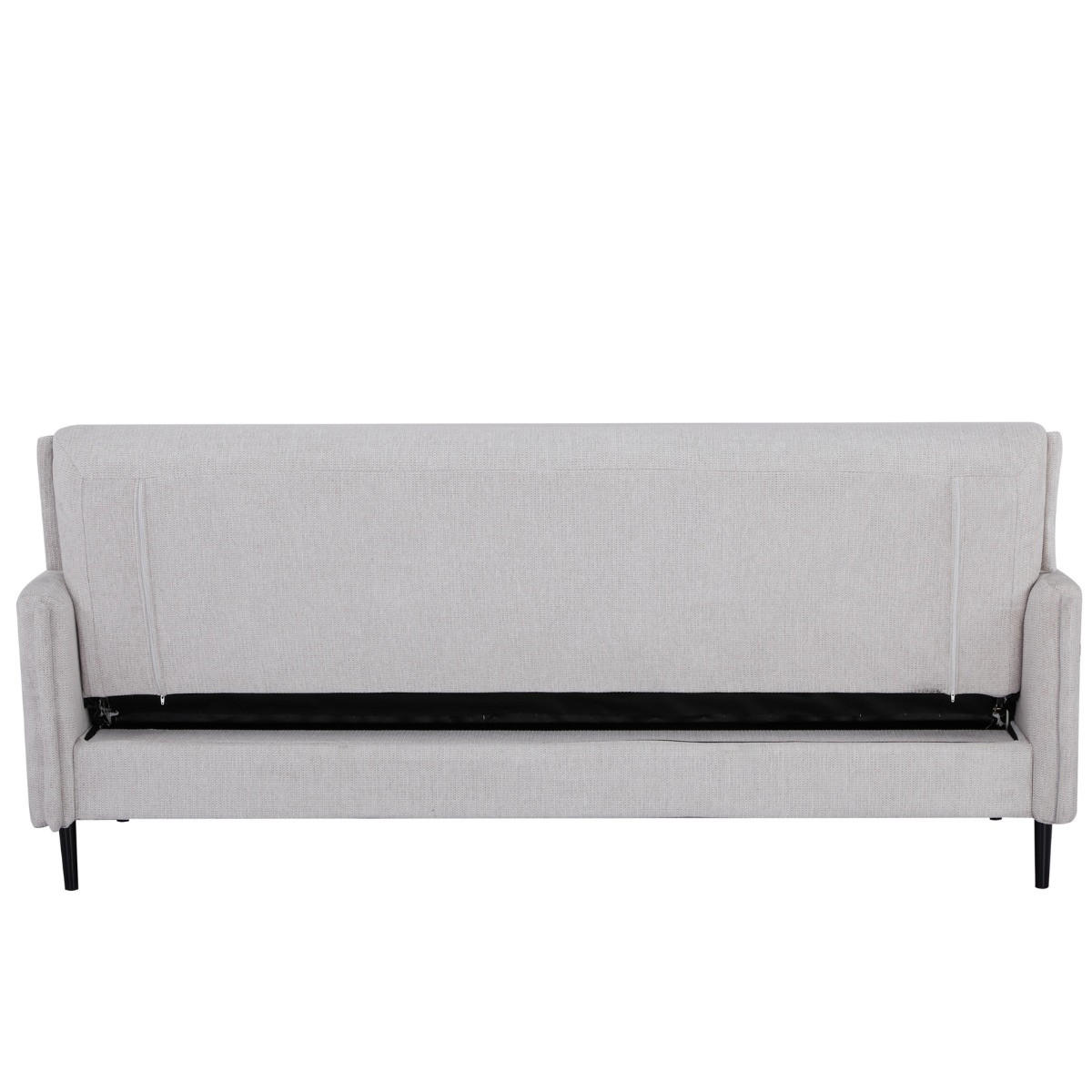 SCHLAFSOFA 3-Sitzer mit Stauraum aus Stoff, Beige - Beige, Textil (85/87/200cm) - Giga Meubel
