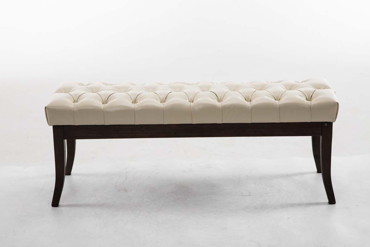 SITZBANK Cannes Kunstleder Creme Dunkelbraun - Creme, Leder (120/46/38cm) - DELUKE