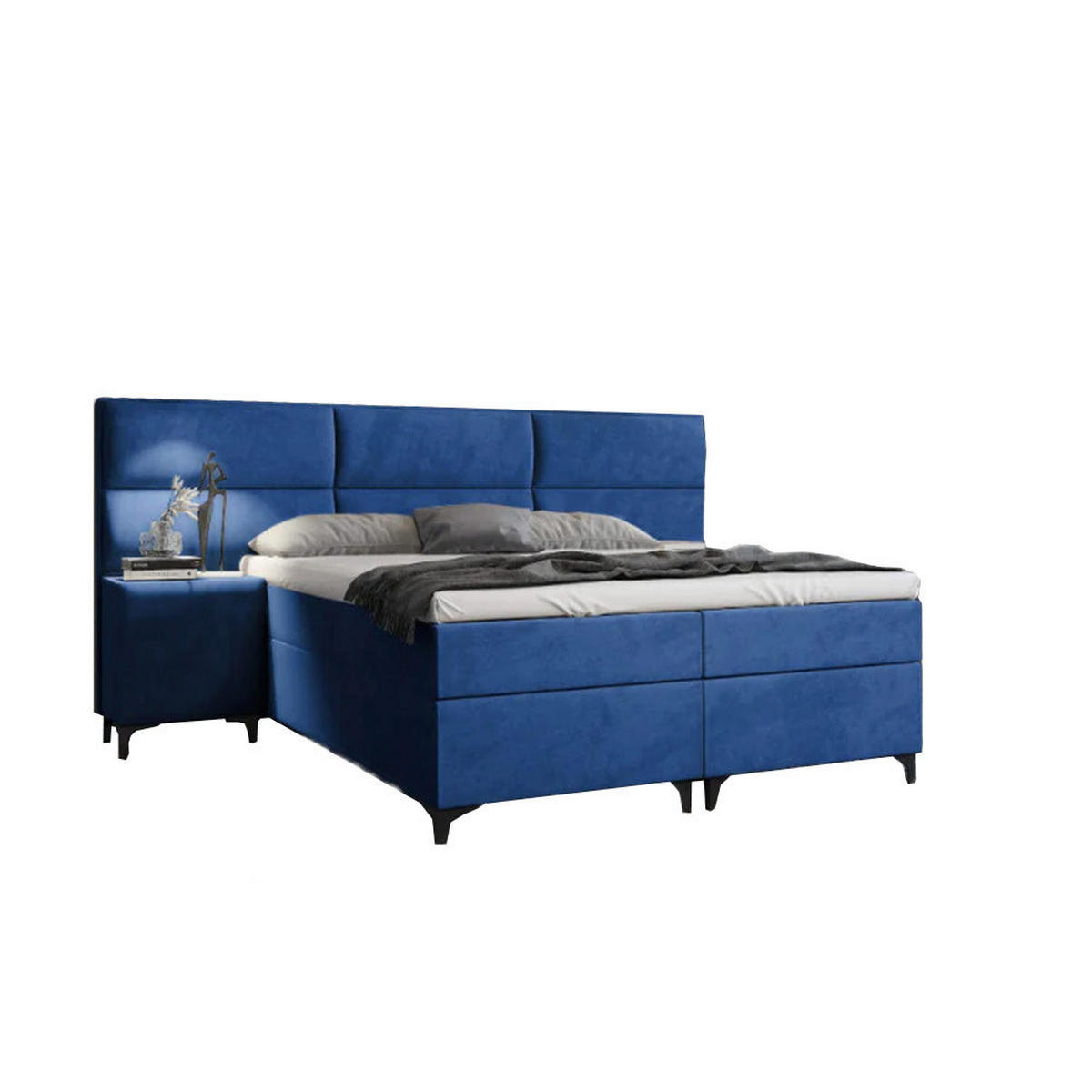 BOXBETT Sapri mit Bettkasten und 2x Nachtisch - Blau, Holz/Holzwerkstoff (180/200cm) - Best For Home