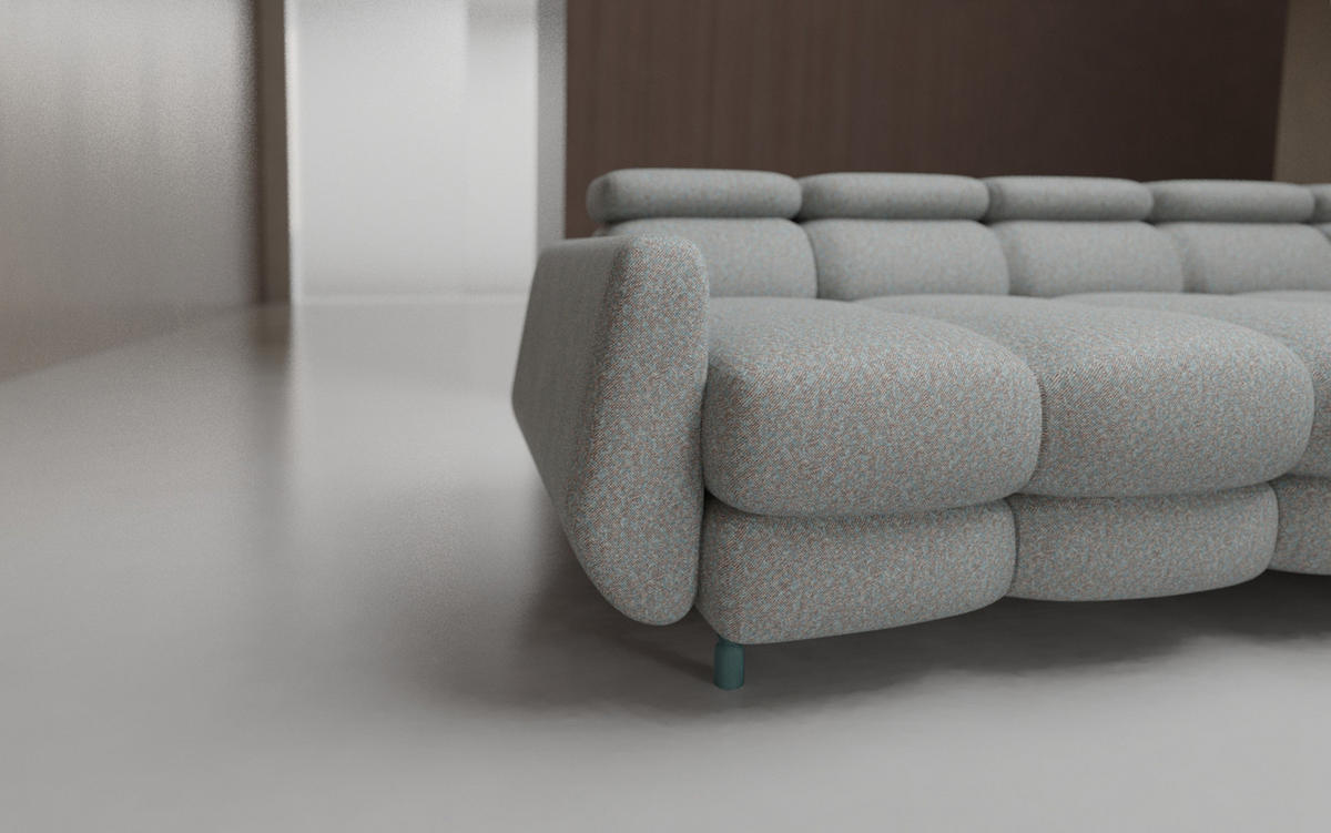 ECKSOFA - BUN - Rot - Arena 8 - Rechts - Rot, Holzwerkstoff (276/209cm) - Möblo