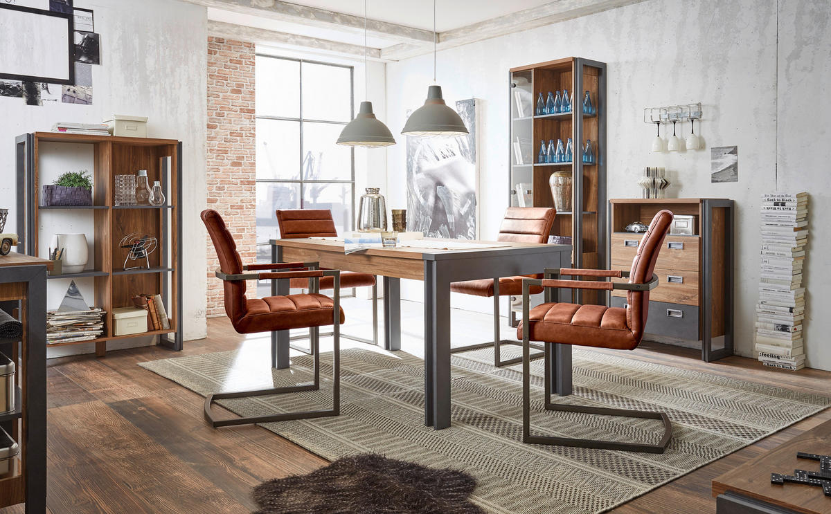 ESSTISCH I12 Stirling Oak & Matera 154/76/90 cm - Eichefarben, Holzwerkstoff (90/154/76cm) - Livojo