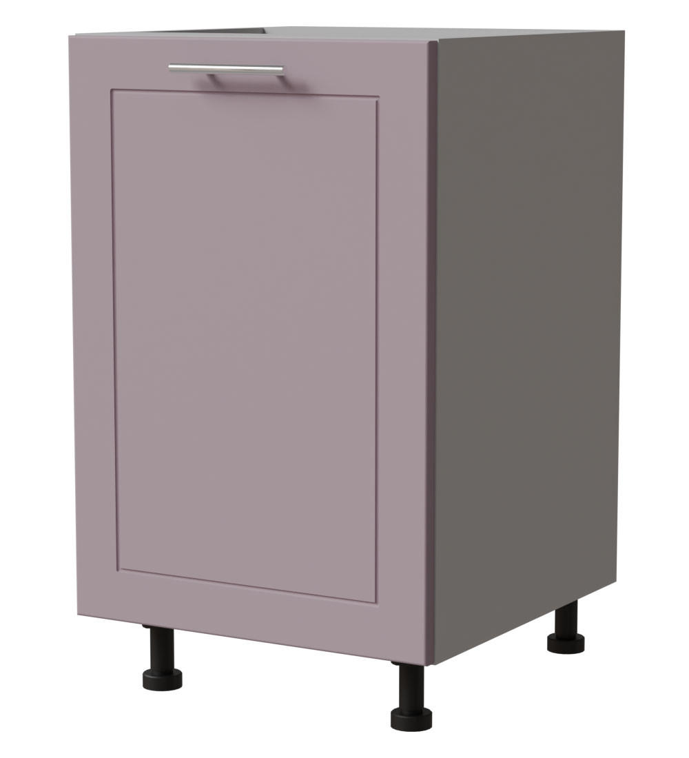 UNTERSCHRANK Bari D1D/50 Grau / RAL 4009 pastellviolett 50 / 50 / 82cm - Violett/Grau, Holz/Holzwerkstoff (50/82/50cm) - Feldmann-Wohnen