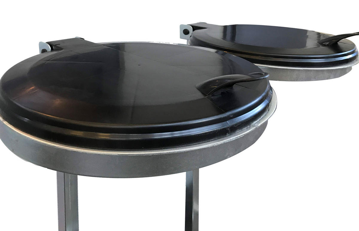 ROLLBARER Doppel-Müllsackständer mit 4 Rollen verzinkt - Silberfarben, Metall (80/96/43cm) - QUICK STAR