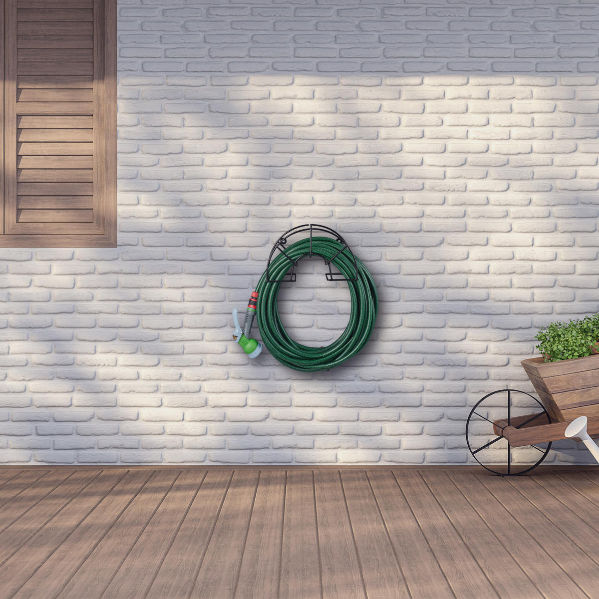 SCHLAUCHHALTER - Schwarz, Metall (30.5/18.5/12.5cm) - Relaxdays