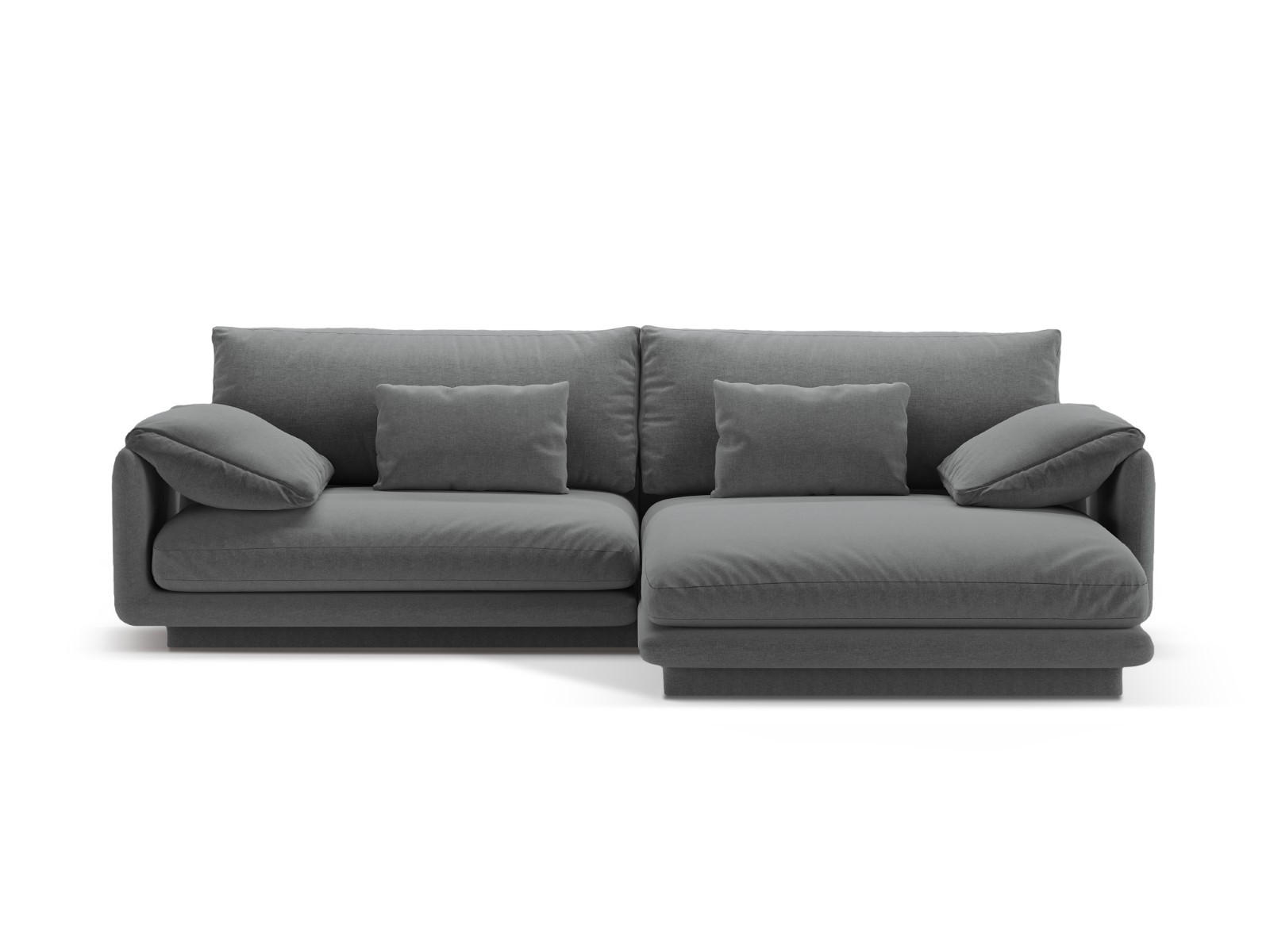 ECKSOFA rechts Torino aus strukturiertem Stoff dunkelgrau 4 Sitzplätze - Dunkelgrau, Textil (170/250cm) - Micadoni