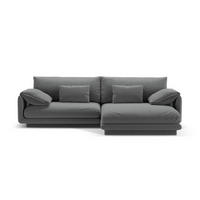 ECKSOFA rechts Torino aus strukturiertem Stoff dunkelgrau 4 Sitzplätze - Dunkelgrau, Textil (170/250cm) - Micadoni
