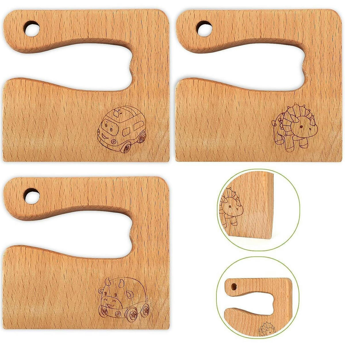 KINDERMESSER 8-teiliges Set Holz und Kunststoff - Multicolor, Holz