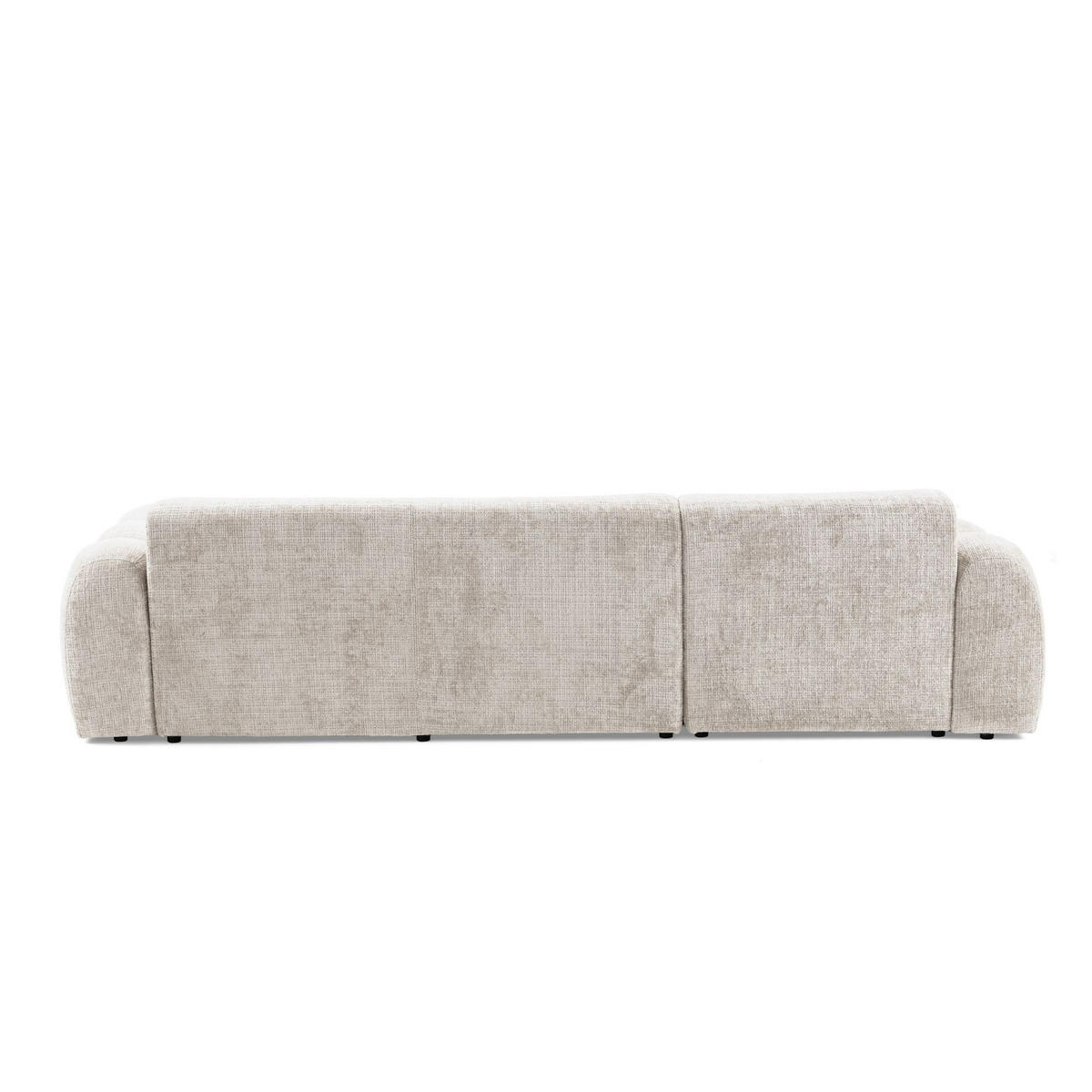 4-SITZER modulares Ecksofa VEER SET 1 Links, 298 x 175 cm, Chenille Webstoff Creme - Creme/Schwarz, Holz/Kunststoff (298/175cm) - Muffo