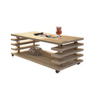 COUCHTISCH rechteckig Sonoma Eiche Ablage Rollen - Sonoma Eiche, Holzwerkstoff (60/120/45cm) - designimpex
