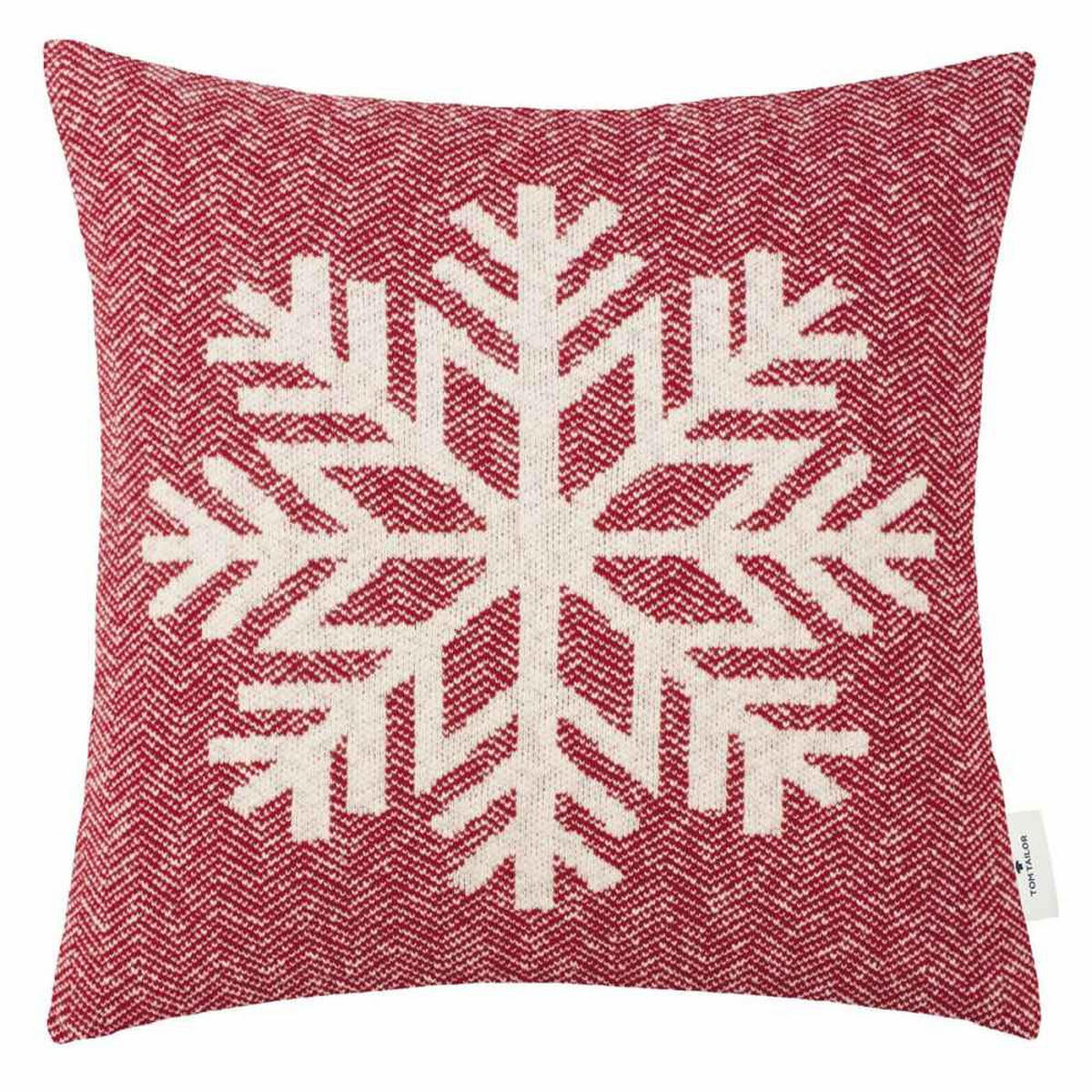 ZIERKISSENHÜLLE Winter Snowflake rot 45x45cm - Rot, Textil (45/45cm) - Tom Tailor