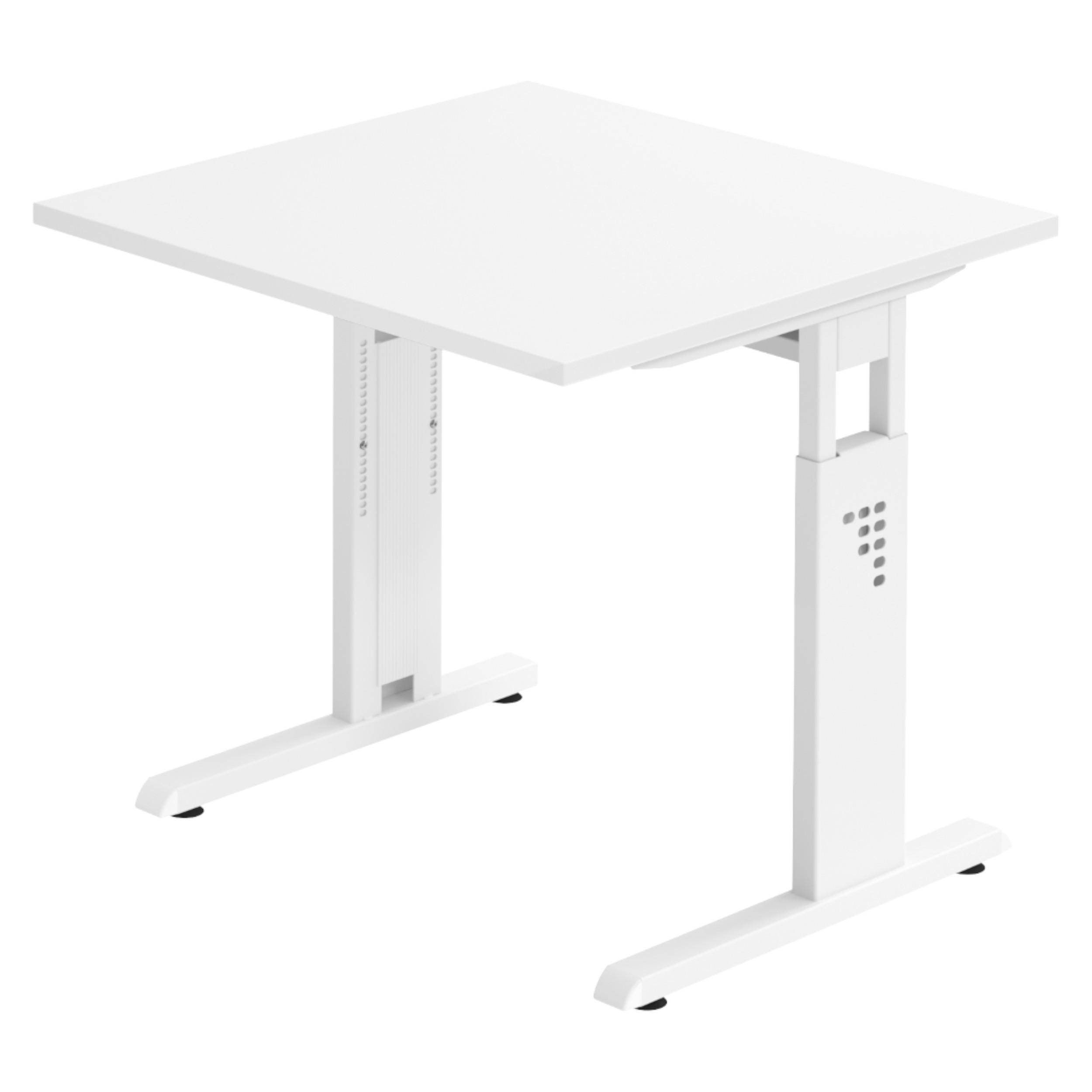 SCHREIBTISCH Serie-O 80/80/74 cm in Weiß/Weiß - Weiß, Holzwerkstoff (80/80/74cm) - bümö