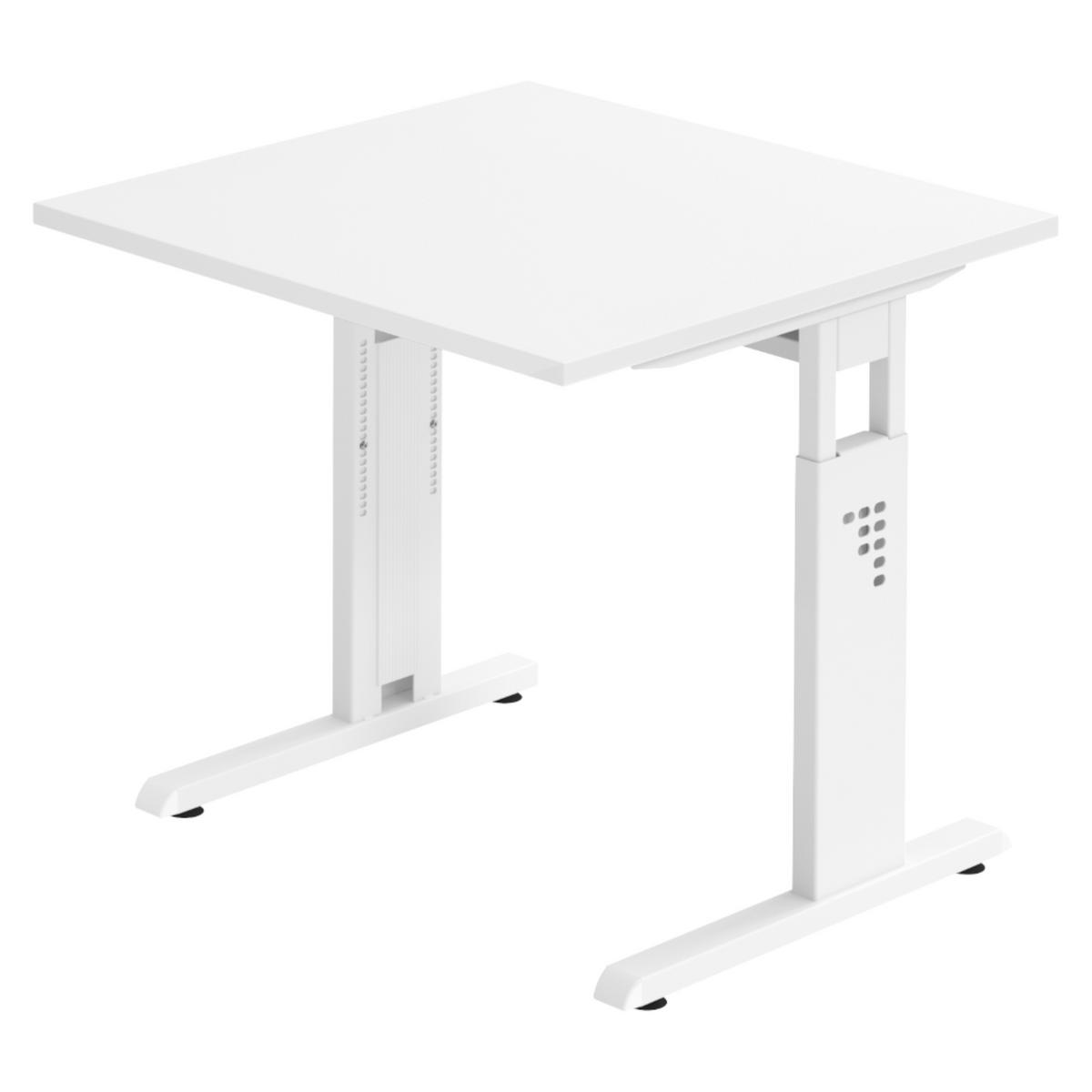 SCHREIBTISCH Serie-O 80/80/74 cm in Weiß/Weiß - Weiß, Holzwerkstoff (80/80/74cm) - bümö
