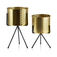 BLUMENTÖPFEN Swen Gold 20/20 cm Metall - Goldfarben, Metall (20cm) - Mondex