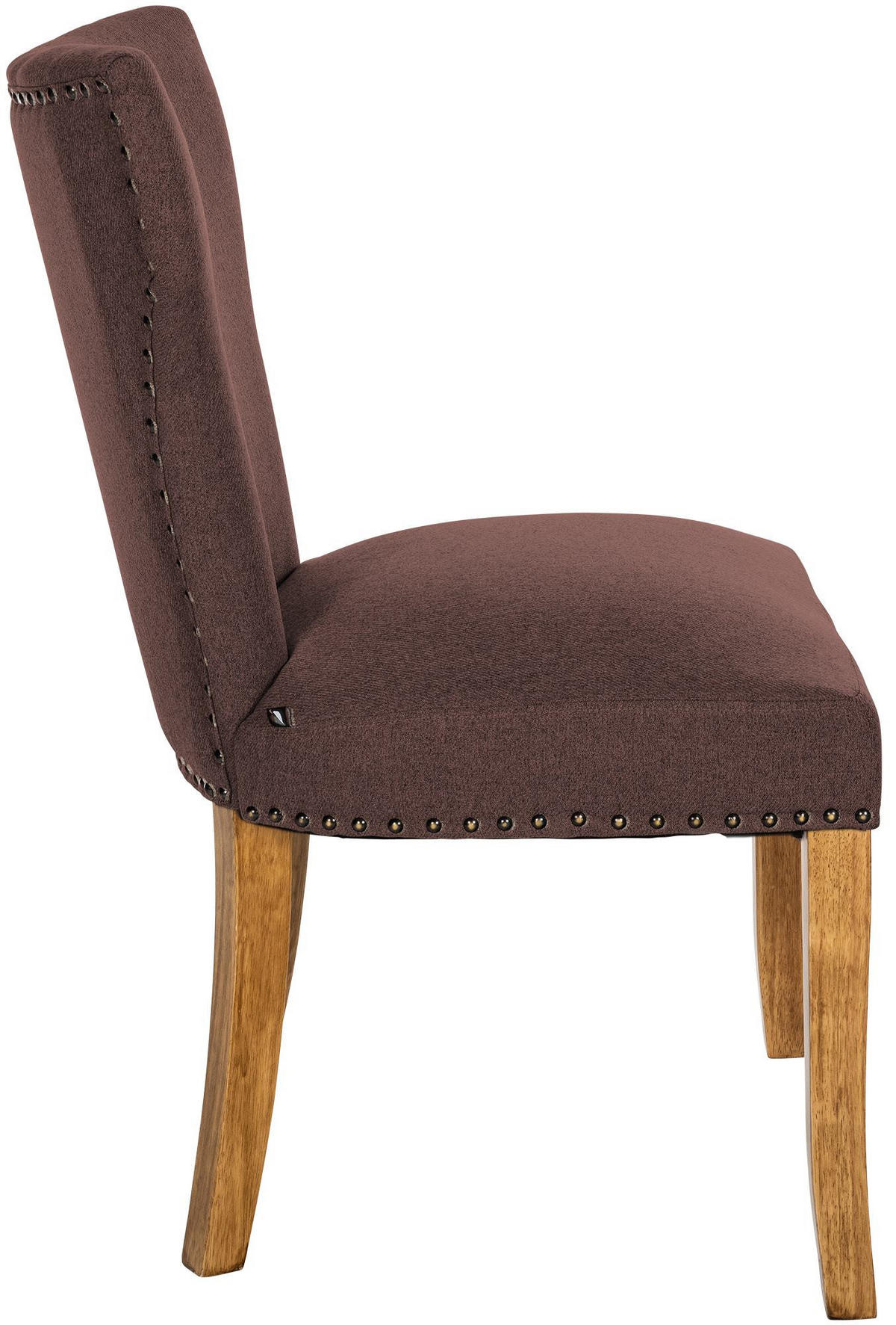 WOHNZIMMERSTUHL 2er Set Stoff braun - Naturfarben/Braun, Holz/Textil (52/90/59cm) - CLP