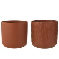 BLUMENTOPF GEN - Keramik - Braun - XXL - 2er Set - Ø 26,5 cm - Braun, Keramik (26.5/26cm) - J-Line