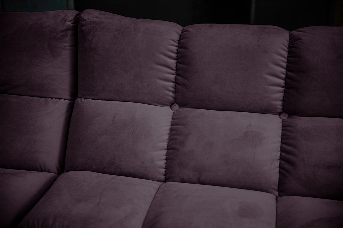 ECKSOFA VIVIEN Violett Velvet - Violett/Schwarz, Kunststoff/Textil (290/178cm) - KAWOLA