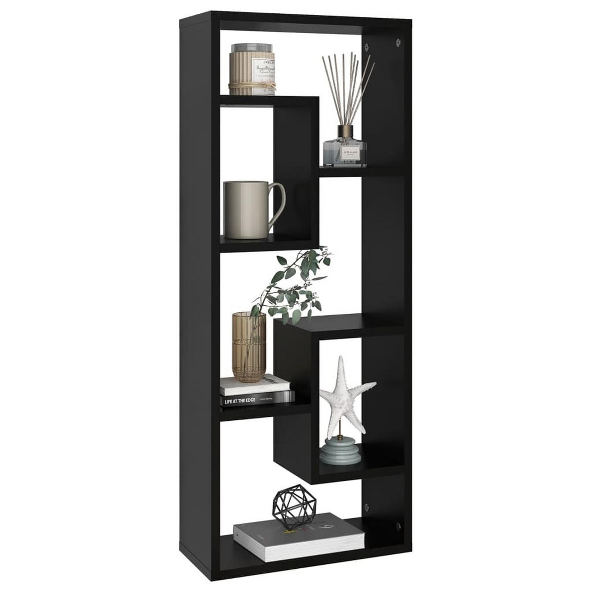 WANDREGAL mit Reichlich Stauraum 36/16/90 cm aus Holzwerkstoff Schwarz - Schwarz, Holz (36/90/16cm) - vidaXL