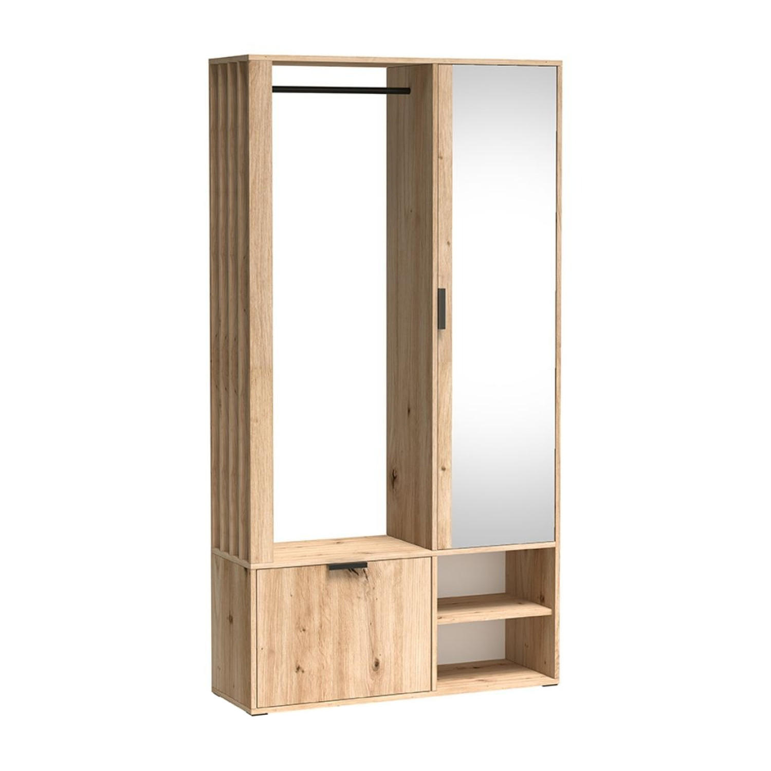 GARDEROBE Milo 100 x 189,4 x 33 cm Eiche Artisan - Eiche Artisan, Holzwerkstoff/Metall (100/189.4/33cm) - Koseto