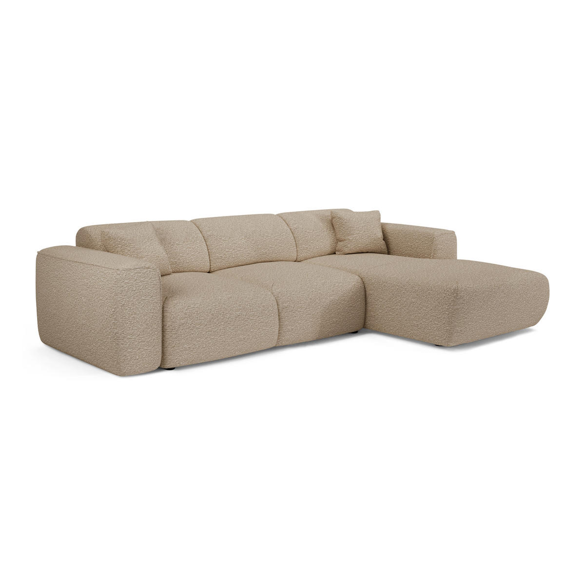 ECKSCHLAFSOFA Bouclé-Stoff Taupe 283cm - Taupe, Textil (283/180cm) - Sia Home