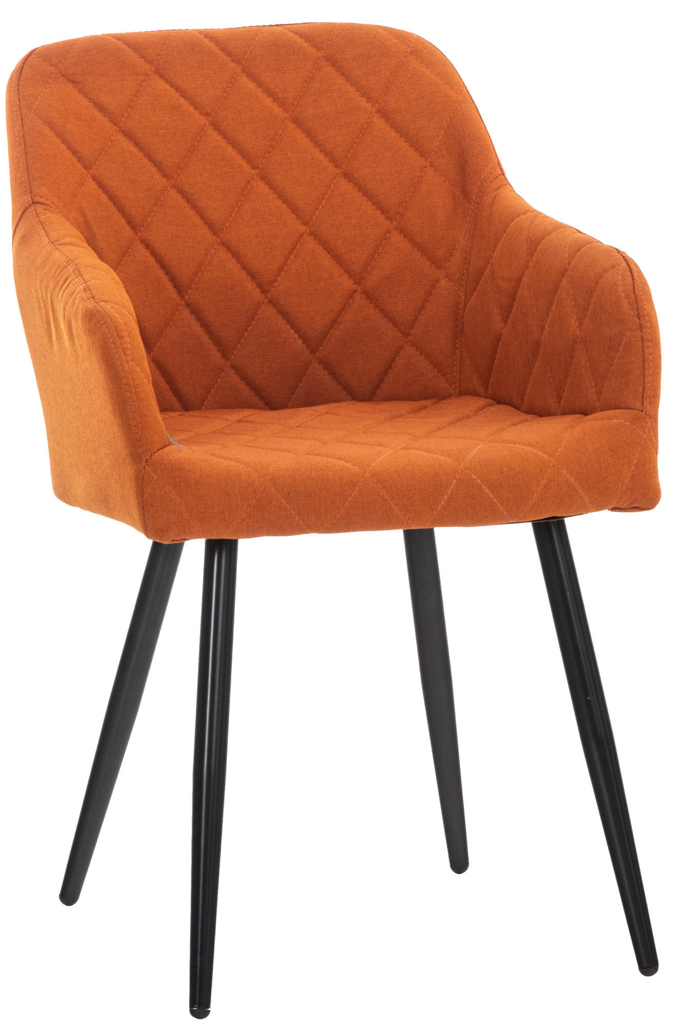 ESSZIMMERSTUHL Shyva Stoff, Gestell Metall matt Schwarz Orange - Schwarz/Orange, Textil/Metall (47/84/44cm) - TPFLiving