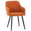 ESSZIMMERSTUHL Shyva Stoff, Gestell Metall matt Schwarz Orange - Schwarz/Orange, Textil/Metall (47/84/44cm) - TPFLiving