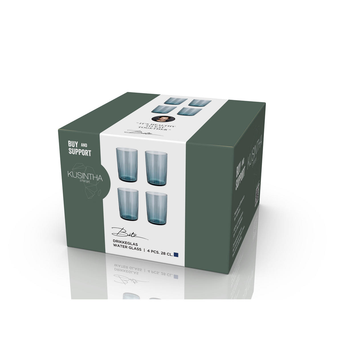 WASSERGLAS Kusintha 28 cl 4 Stck Blau - Blau, Glas (0.28L) - Bitz
