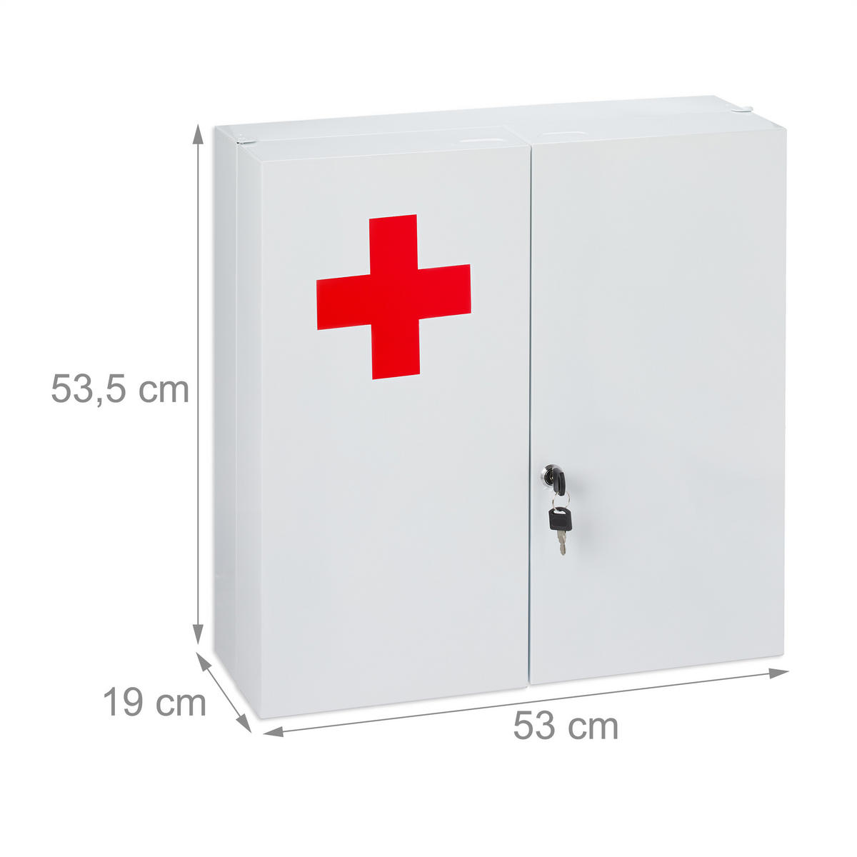 SKŘÍŇKA na léky - bílá, kov (53/53.5/19cm) - Relaxdays