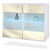 KOMMODE Bari Creme Hochglanz - Creme, Holzwerkstoff (92.5/73.5/35cm) - Vladon