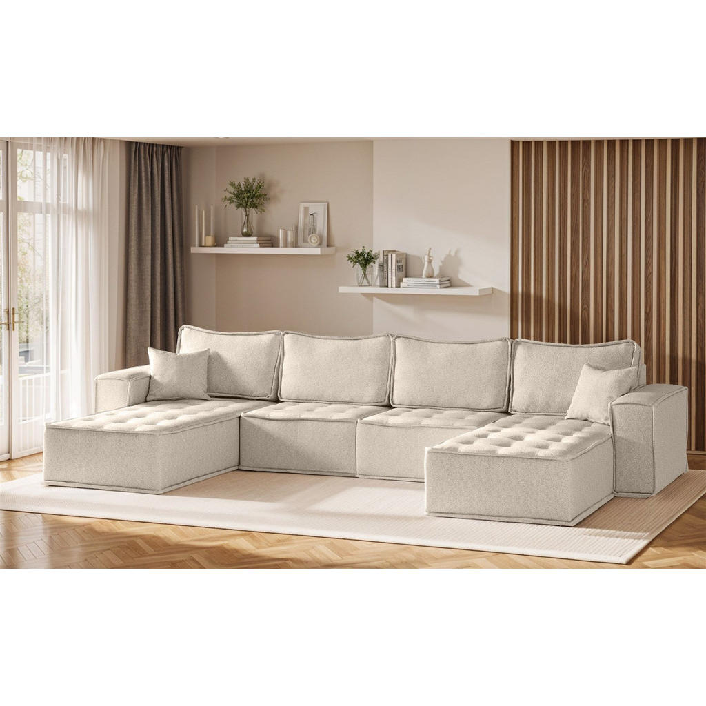 Thumbnail - Fun Möbel Wohnlandschaft, Beige, Textil, U-Form, 372x85x192 cm, Wohnzimmer, Sofas & Couches, Wohnlandschaften, Wohnlands...
