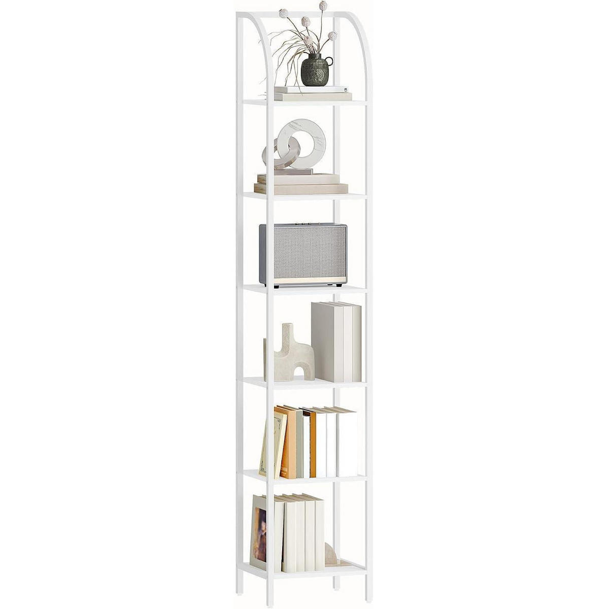 BÜCHERREGAL 6 Ebenen Weiß 30 x 33,6 x 182,5 cm - Weiß, Metall (33.6/182.5/30cm)