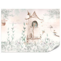 FOTOTAPETE für Kinderzimmer Die Prinzessin im Turm Märchen Pflanzen 300x210 - Beige, Papier (300/210cm) - Muralo