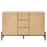 SIDEBOARD natur geometrisch 115cm 2 türen schubladen - Naturfarben, Holzwerkstoff (115.5/76/40cm) - Urban Meuble